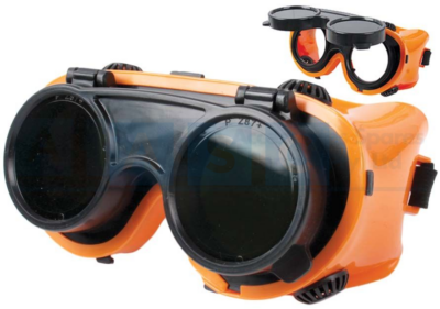 WELDING GOGGLES GREEN PVC LENS NO.5 FLIP DESIGN /VENTILATION/ PVC FRAME