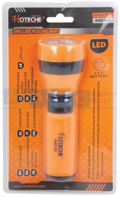 TORCH LED 3W 100 LUMENS Switch:on -off   Material: PP