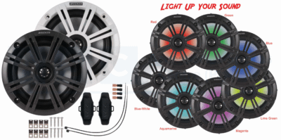 KICKER MARINE SPEAKER 2-WAY W/LEDS NO GUARANTEE  4 ohms  D= 72MM
