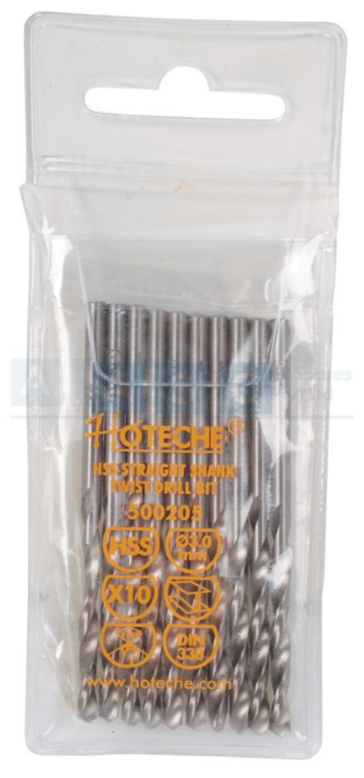 DRILL BIT 3MM HSS STR.SHANK 10PCS IN PVC BAG  GROUNDED EDGE FULLY
