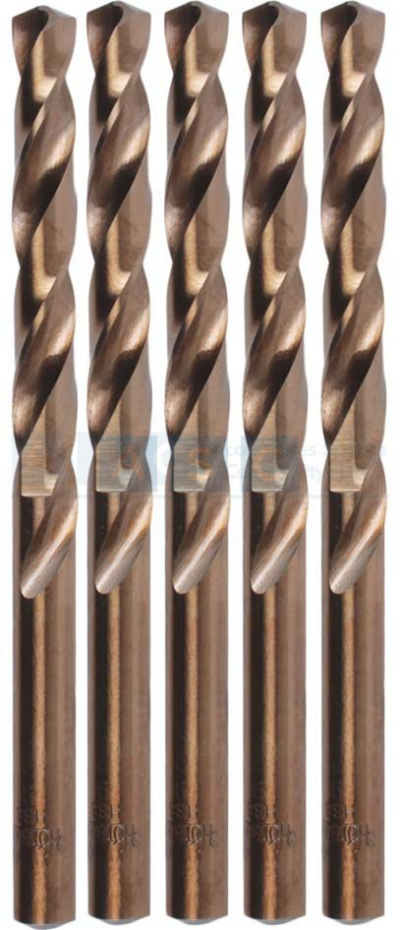 DRILL BIT 9MM HSS M2 STR.SHANK 5PCS IN PLASTIC CASE  FULLY GROUND