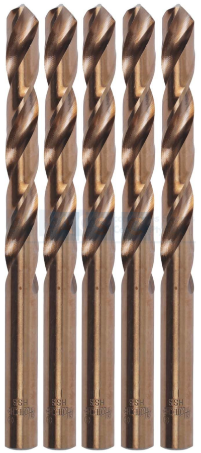 DRILL BIT 11MM HSS M2 STR.SHANK 5PCS IN PLASTIC CASE  FULLY GROUND