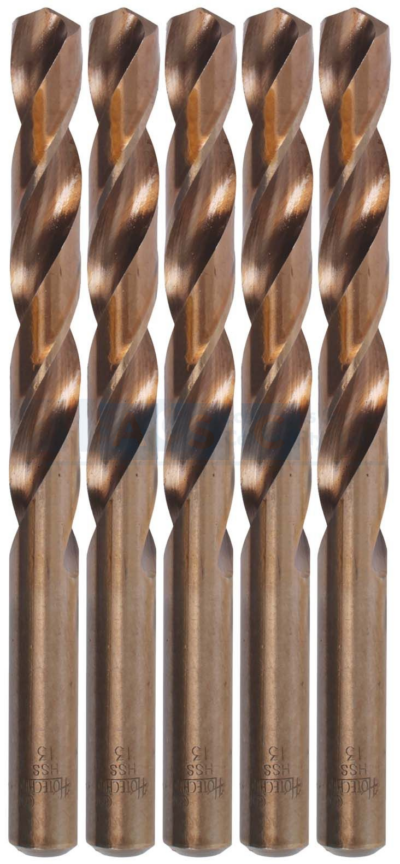 DRILL BIT 13MM HSS M2 STR.SHANK 5PCS IN PLASTIC CASE  FULLY GROUND