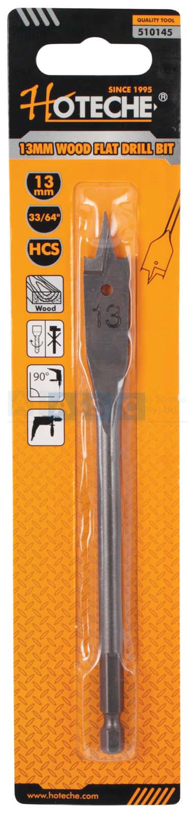 WOOD FLAT DRILL BIT 13mm high carbon steel /Surface: Polished