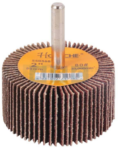 FLAP WHEEL W/SHAFT 80 GRIT 50X25X6MM