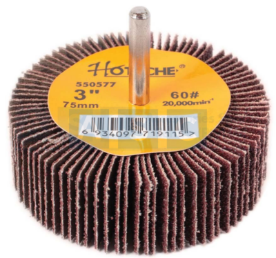 FLAP WHEEL W/SHAFT 60 GRIT 75x25x6MM