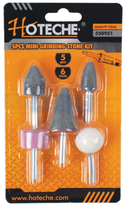 MINI GRINDING STONE KIT 5PC 6mm Shank