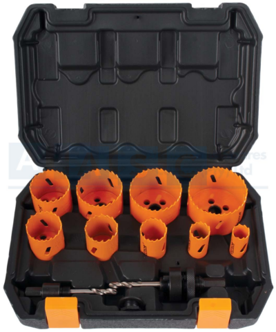 HOLE SAW BI METAL 12PCS 2Pcs Arbors /1pcs adaptor/9pcs hole saw