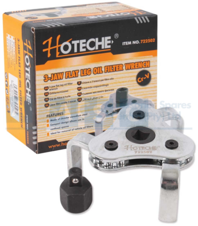 OIL FILTER WRENCH SQUARE LEGS 54-100mm 3/8 dr. 3-Jaw Flat Leg  2-Way Satin