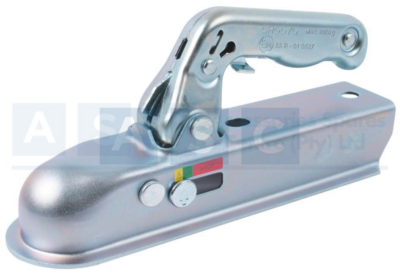 TOW COUPLING 750KG BRAKELESS E-MARK CHANNEL 50MM BALL 50MM GALVINIZED TYPE