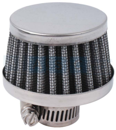 AIR FILTER BREATHER CHROME  12MM OUTLET