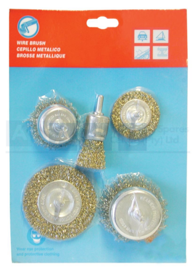 WIRE BRUSH 5PC ASSORTED W/SHAFT