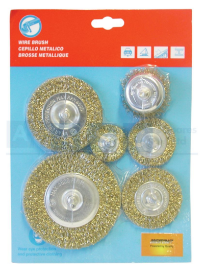 WIRE BRUSH 6PC ASSORTED W/SHAFT