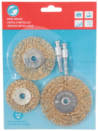 WIRE BRUSH 3PCS ASSORTED W/SHAFT