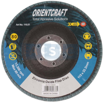FLAP DISC 115MM 80 GRIT S/STEEL
