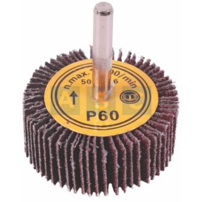 FLAP WHEEL W/SHAFT 60 GRIT 50X20X6MM