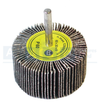 FLAP WHEEL W/SHAFT 60 GRIT 60X30X6MM USE 550567