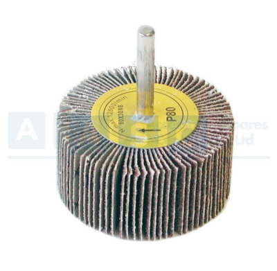 FLAP WHEEL W/SHAFT 80 GRIT 80X40X6MM
