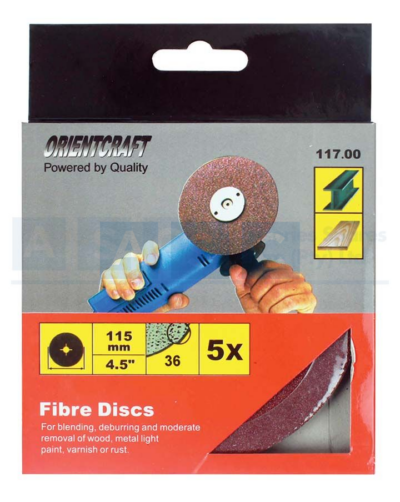 SANDING DISC 115MM GRIT 36 5PCS