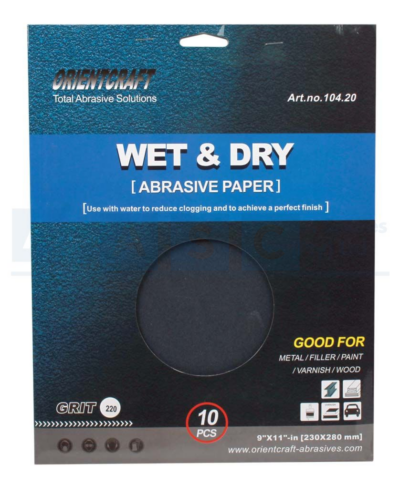 W/PAPER GRIT WP220(10) 230X280MM SHEET