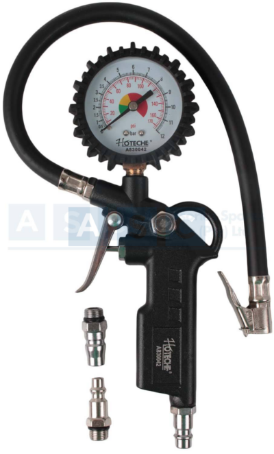 TYRE  INFLATOR GAUGE With 1Pc 1/4 Male USA Plug.