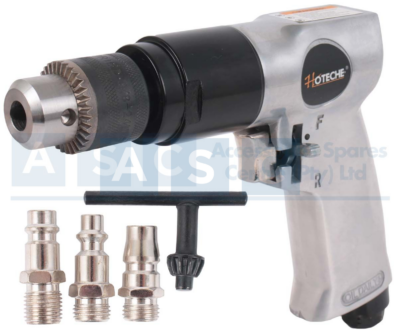 REVERSIBLE AIR DRILL 10MM Rpm:1800 Average Air Consumption Cfm:5