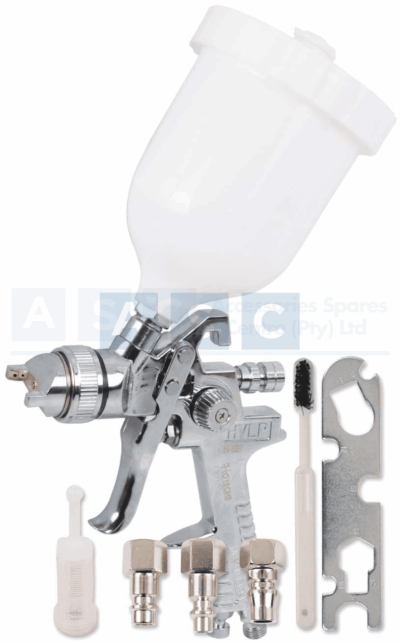 SPRAY GUN GRAVITY HV LP Pres:43Psi Air Inlet:6mm Noz. Size:1.4Mm