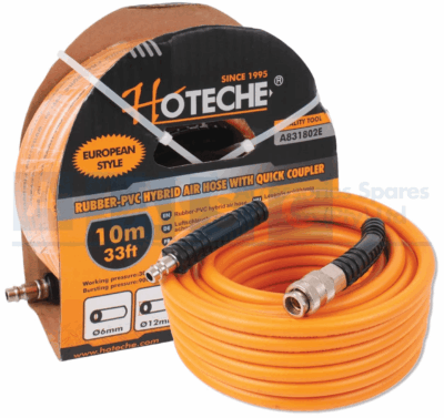 AIR HOSE W/FITTINGS 10M European style quick couplersize:6x12mmx