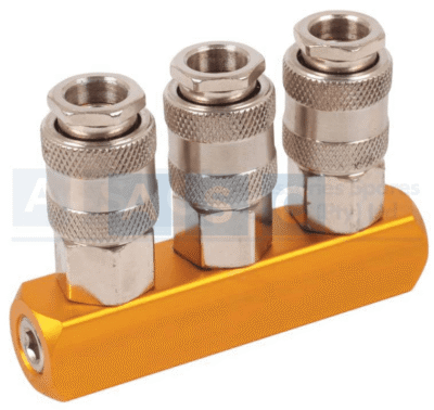 QUICK COUPLER 3 WAYS 3pcs 1/4 male quick couplerdouble bliste