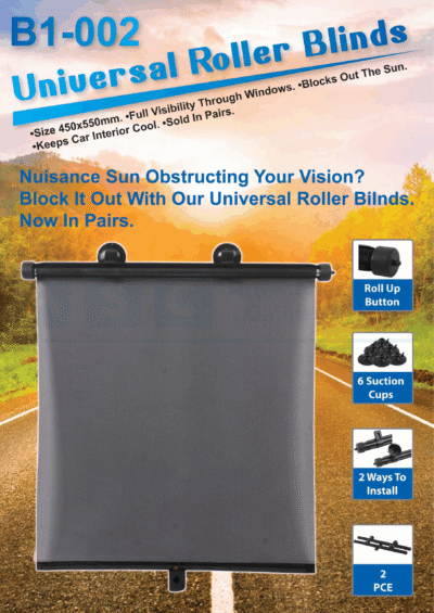 CURTAIN ROLL-UP SIDE GLASS  45X55CM pairs