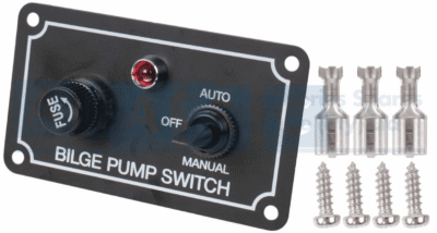 SWITCH BILGE PUMP SWITCH 12V IP65 3-WAY AUTO-OFF-MANUAL SWITCH W/SPRING