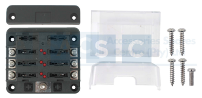 FUSE BOX 6W/LEDS IND.& 6FUSE CONNECTION