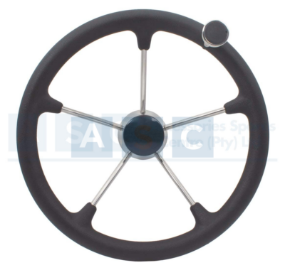 STEERING 316SS W/PU FOAM & KNOB 135 BLK