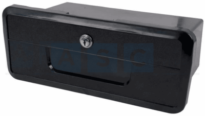 GLOVE BOX BLACK W/LOCK ABS L=317.5MM H=101.6MM D=165.1MM
