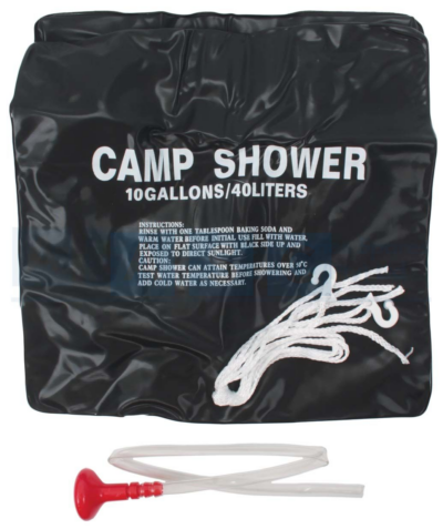 CAMP SHOWER BAG 40LT W/ACCESSORIES