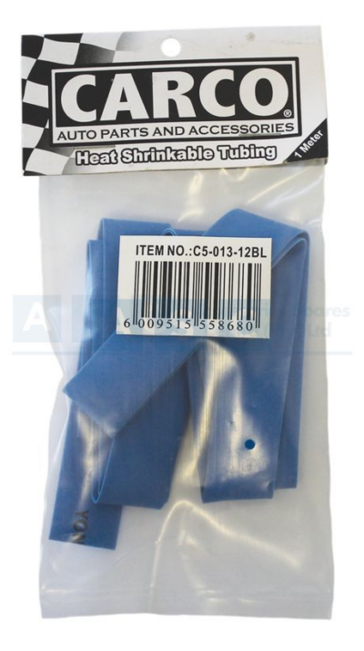 HEAT SHRINK 12MM BLUE 1M