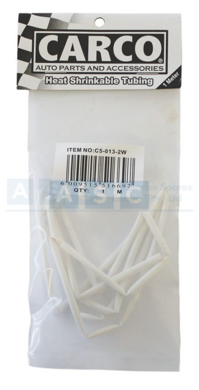 HEAT SHRINK 2MM WHITE 1M