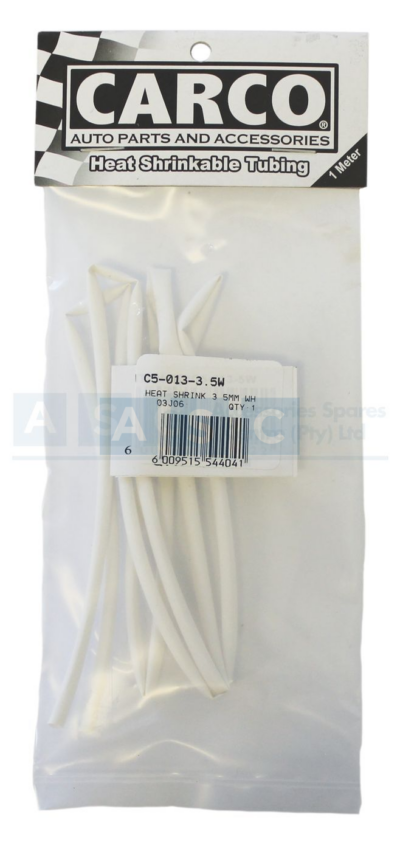 HEAT SHRINK 3.5MM WHITE 1M WILL DISCONTINUE