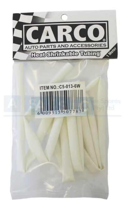 HEAT SHRINK 6MM WHITE 1M