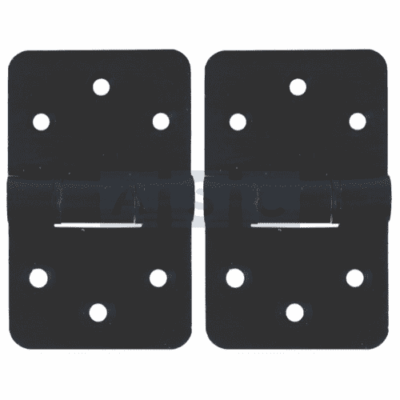 CANOPY HINGE POWDER COAT BLACK SET ALUMINIUM 80X50X6MM
