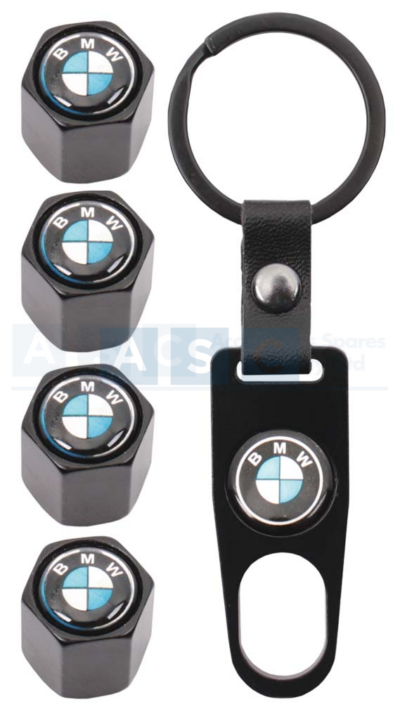 VALVE CAPS SET W/KEY RING BMW