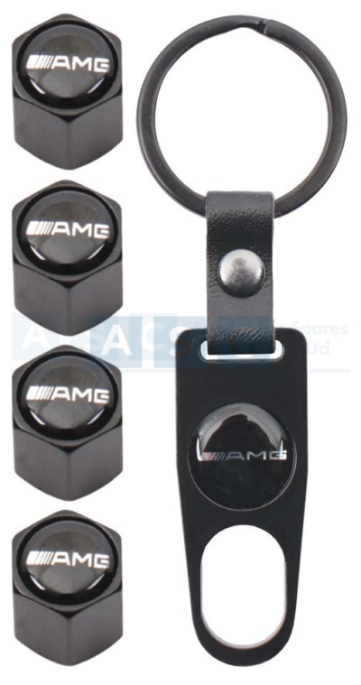 VALVE CAPS SET W/KEY RING AMG