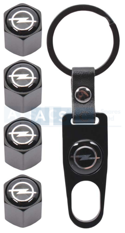 VALVE CAPS SET W/KEY RING OPEL