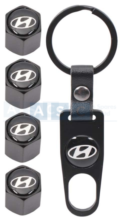 VALVE CAPS SET W/KEY RING HYUNDAI