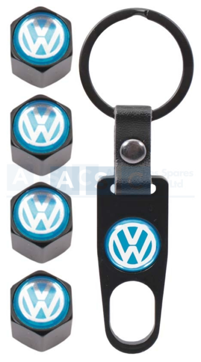 VALVE CAPS SET W/KEY RING VW