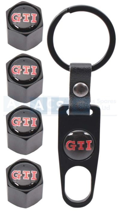 VALVE CAPS SET W/KEY RING GTI