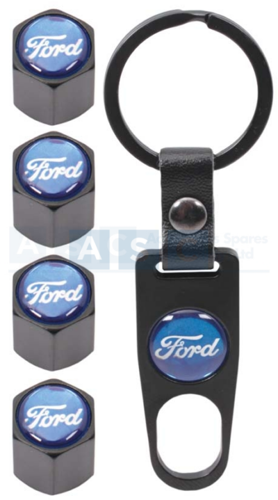 VALVE CAPS SET W/KEY RING FORD