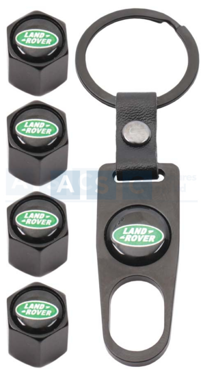 VALVE CAPS SET W/KEY RING LANDROVER WILL DISCONTINUE MOQ 500 NOT VIABLE