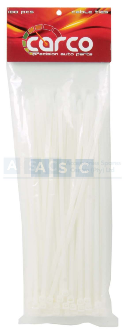 CABLE TIE WHITE 2.5X100MM PER100