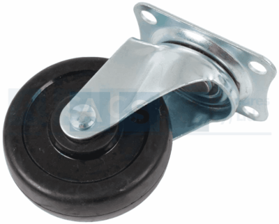 CASTOR WHEEL SET 1PC 75MM RUBBER W/SWIVE MAX.WEIGHT 40KG